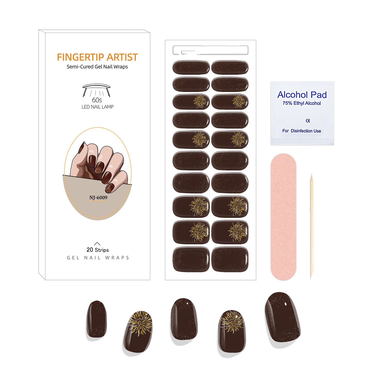 UV Semi-curing Gel Nail Stickers