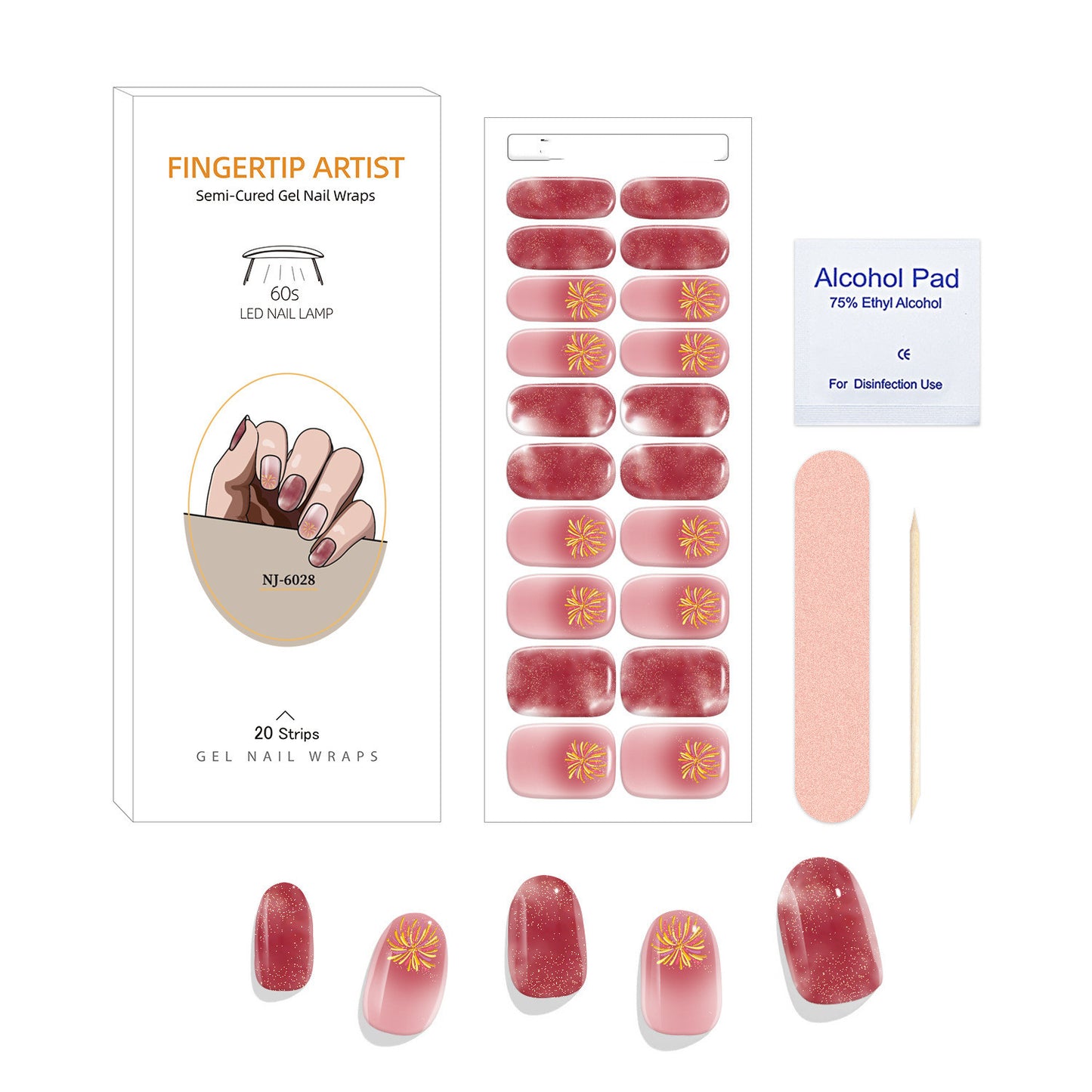 UV Semi-curing Gel Nail Stickers