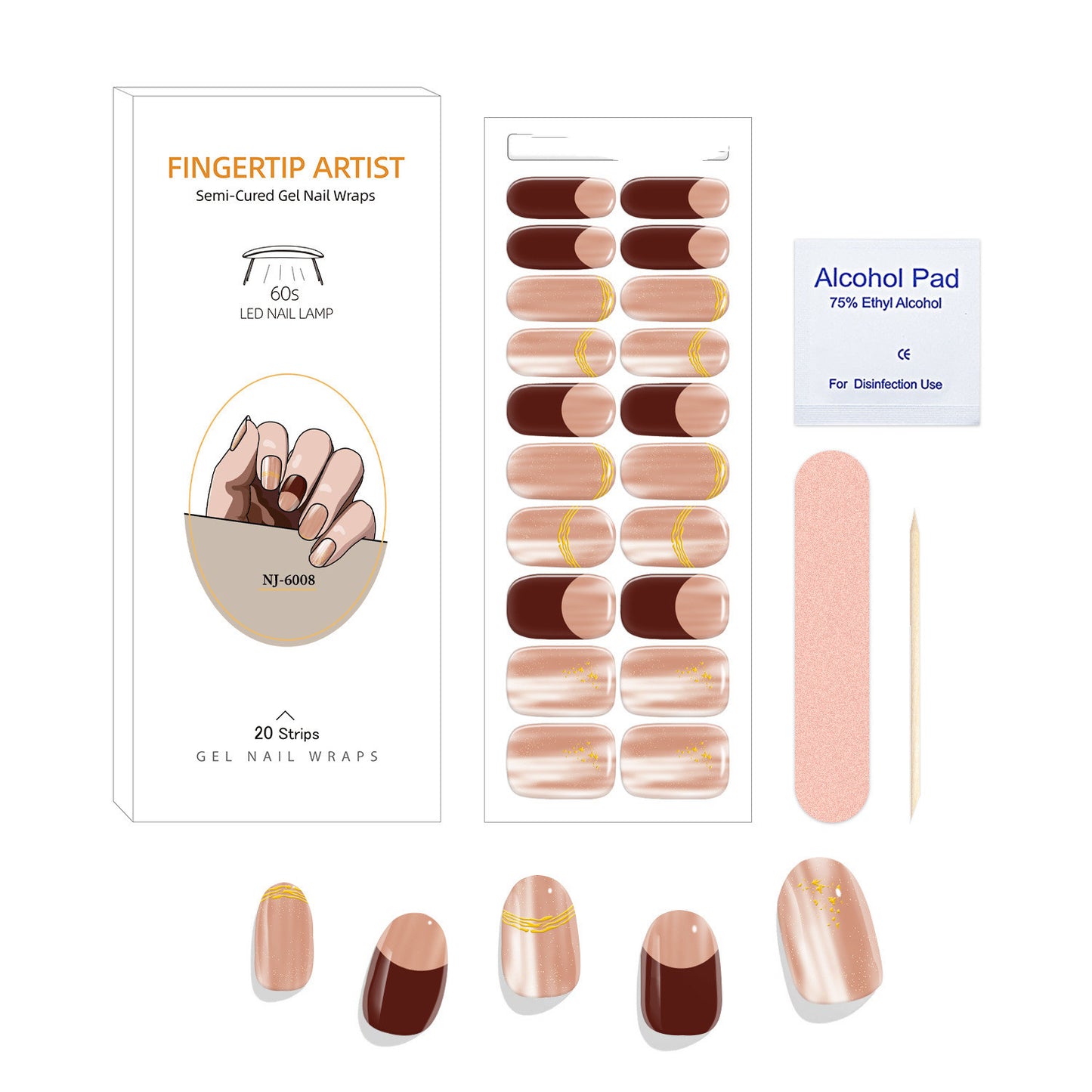 UV Semi-curing Gel Nail Stickers